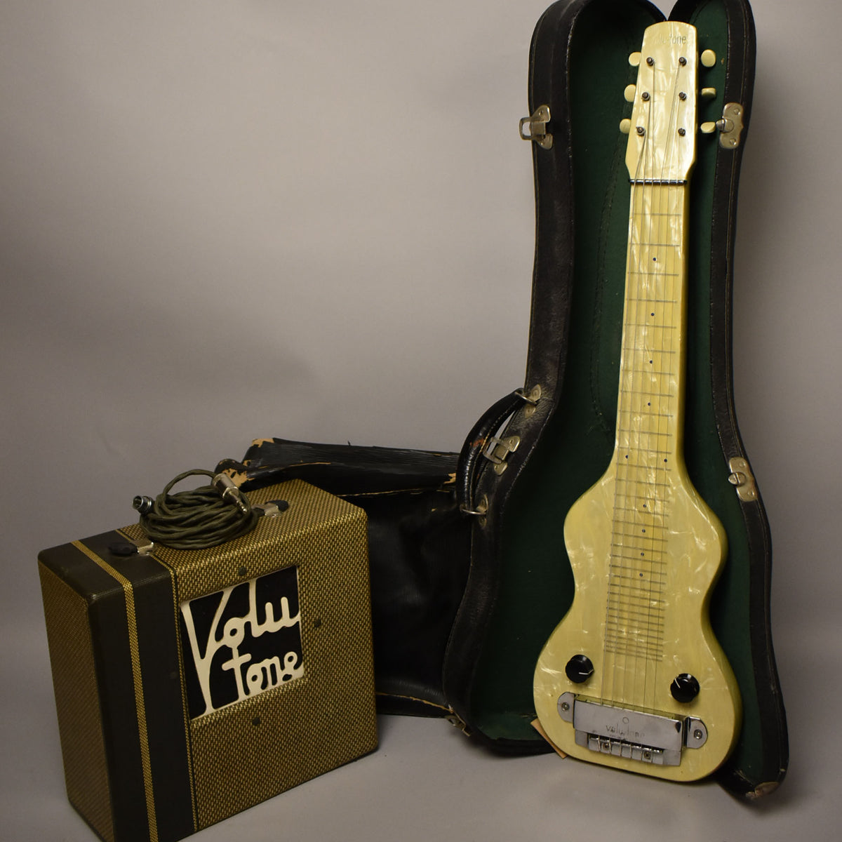 1930's Volu-Tone Hawaiian Lap Steel Guitar Pearl w/ Matching Combo