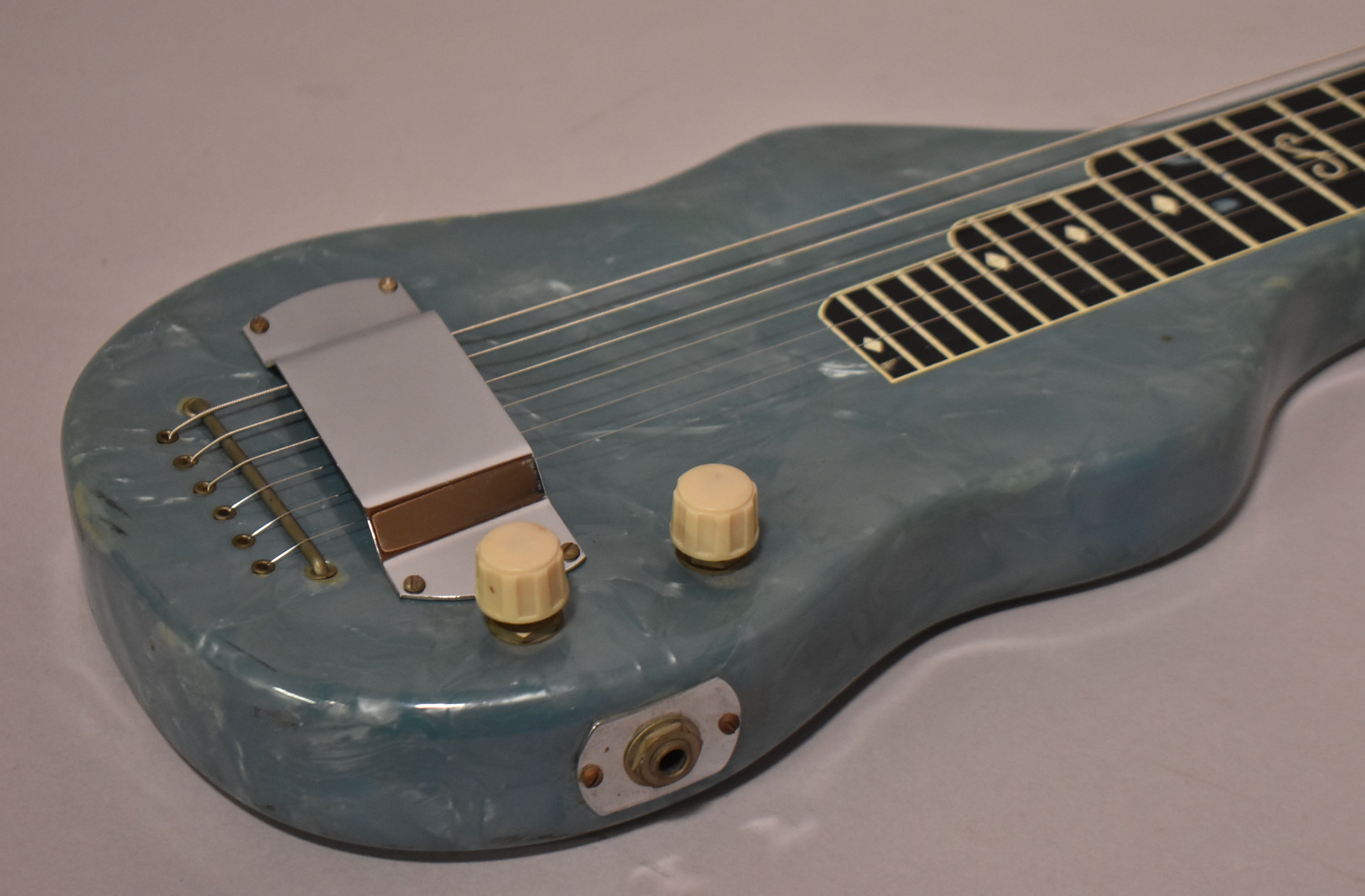 1940s Magnatone Dickerson Hawaiian Lap Steel Guitar Blue Pearloid
