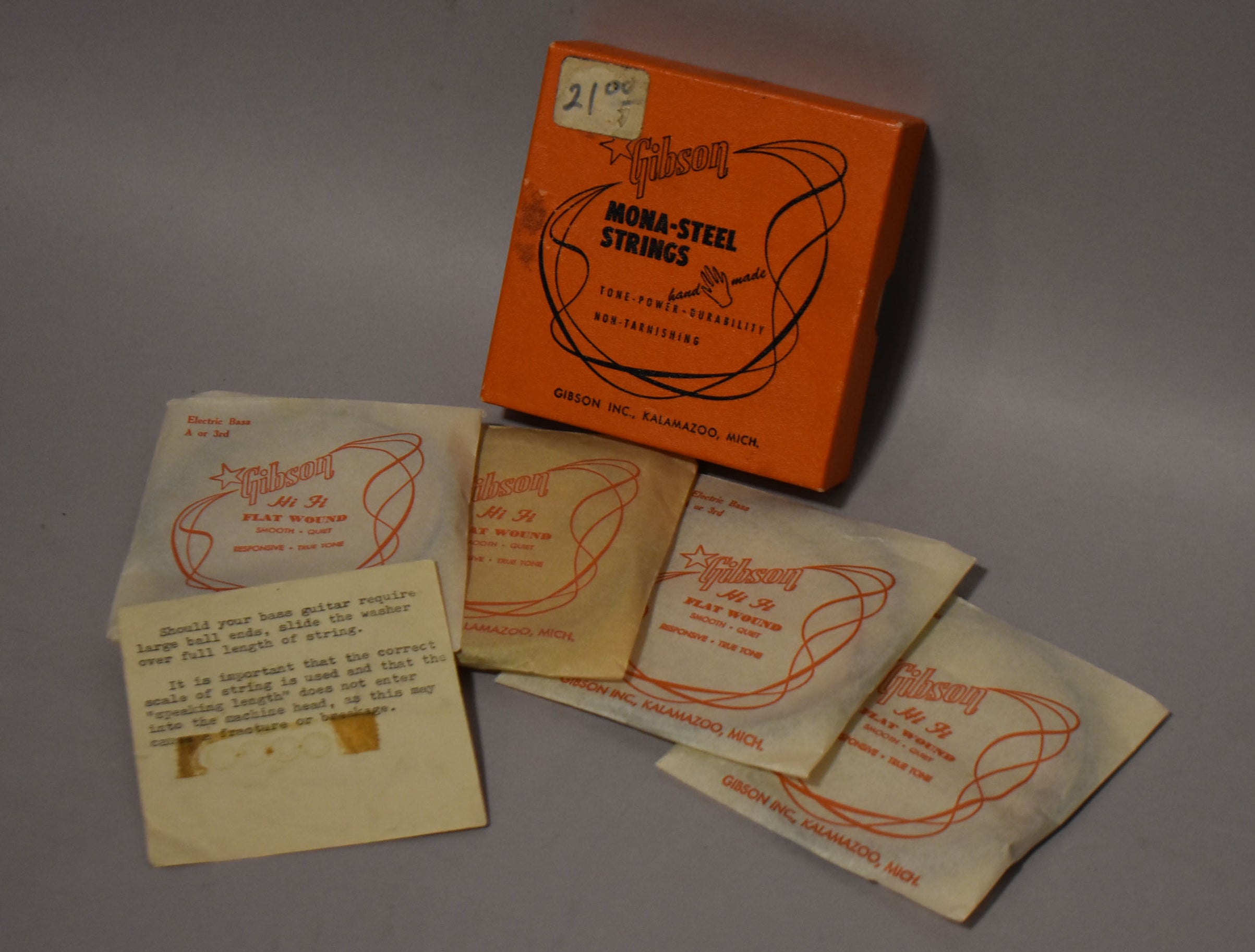 1950's Gibson Mona-Steel String Box Bass Strings Case Candy – Imperial ...
