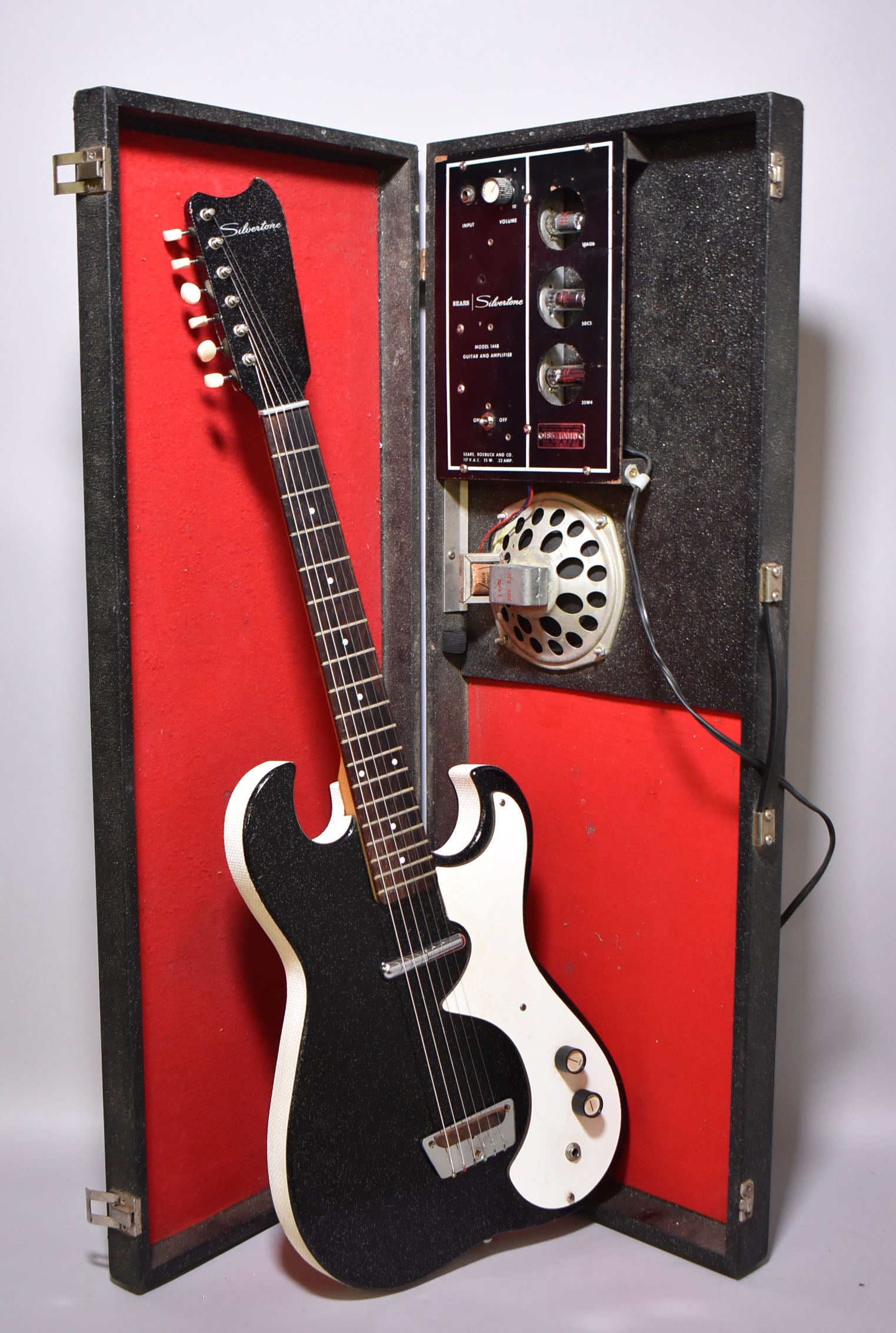 Silvertone 1448 60s USA製 フルオリジナル ヴィンテージ 1960's Silvertone Model 1448 Electric Guitar w/Original Case Amp