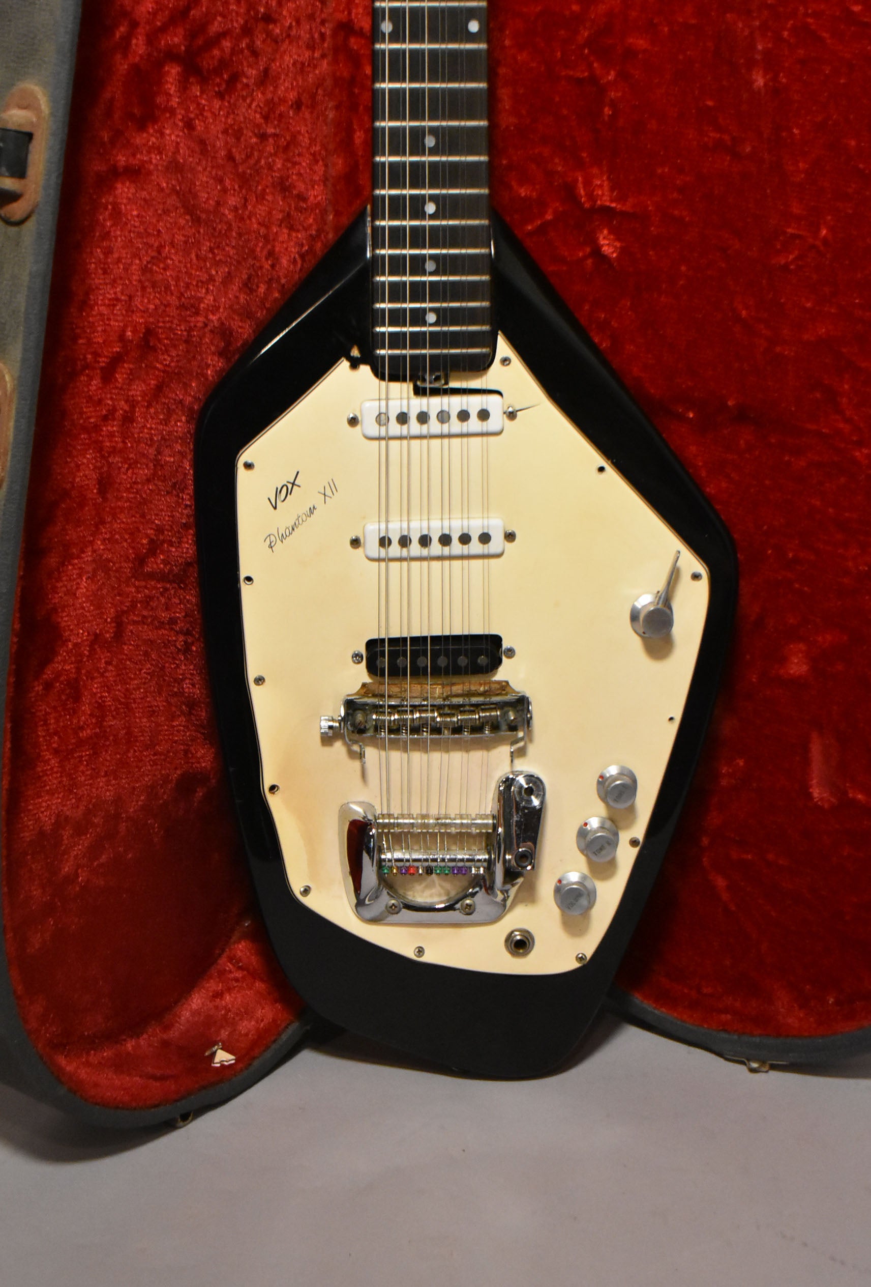 1960s Vox Phantom XII V-246 12-String Electric Guitar Italy Black