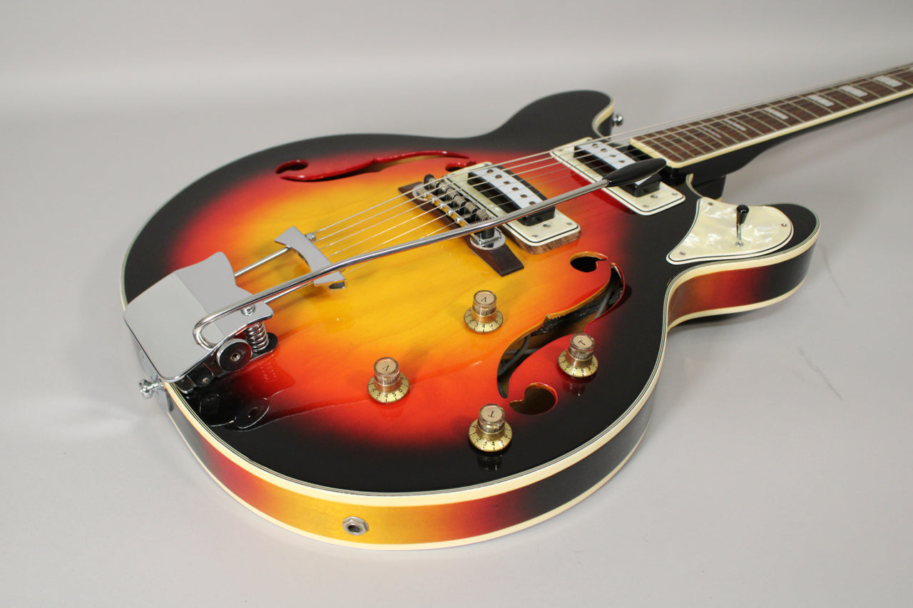 1960s Conqueror Bruno MIJ Sunburst Hollowbody w/ Gig Bag