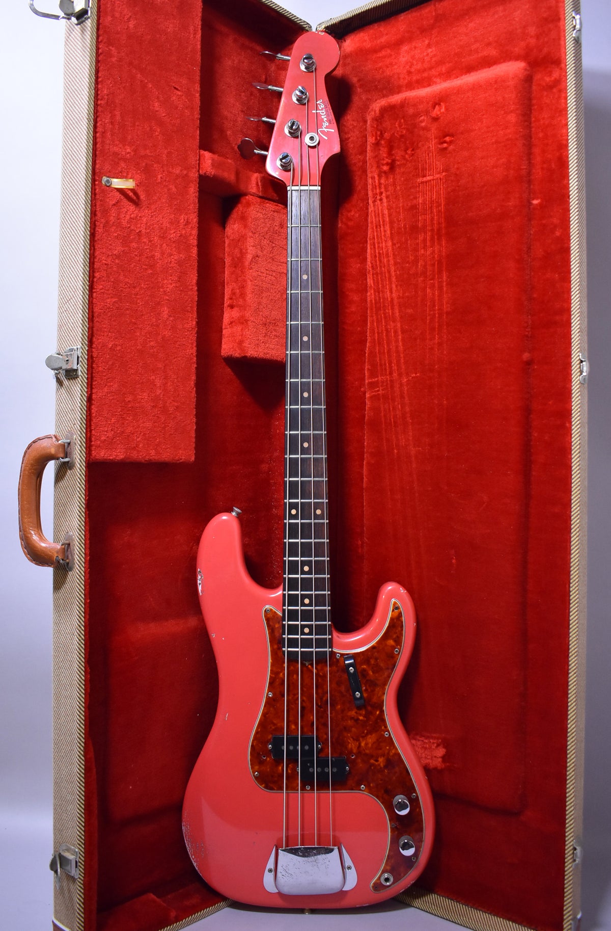 1963 Fender Precision Bass Aged Fiesta Red Refinish Pre-CBS w/HSC