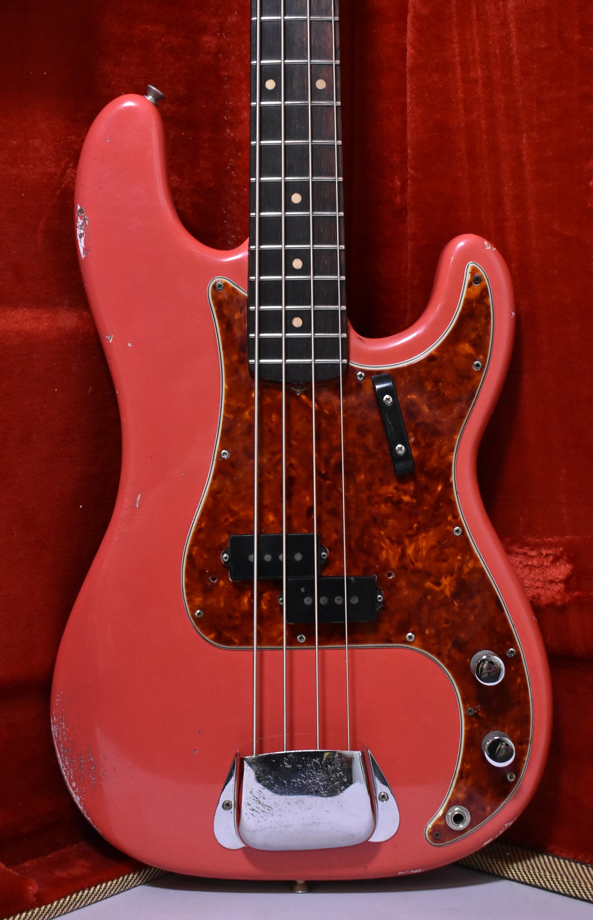 1963 Fender Precision Bass Aged Fiesta Red Refinish Pre-CBS w/HSC