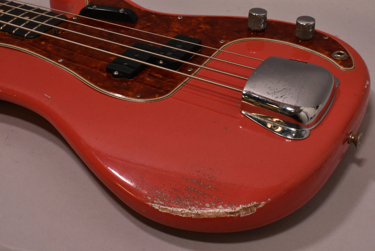 1963 Fender Precision Bass Aged Fiesta Red Refinish Pre-CBS w/HSC