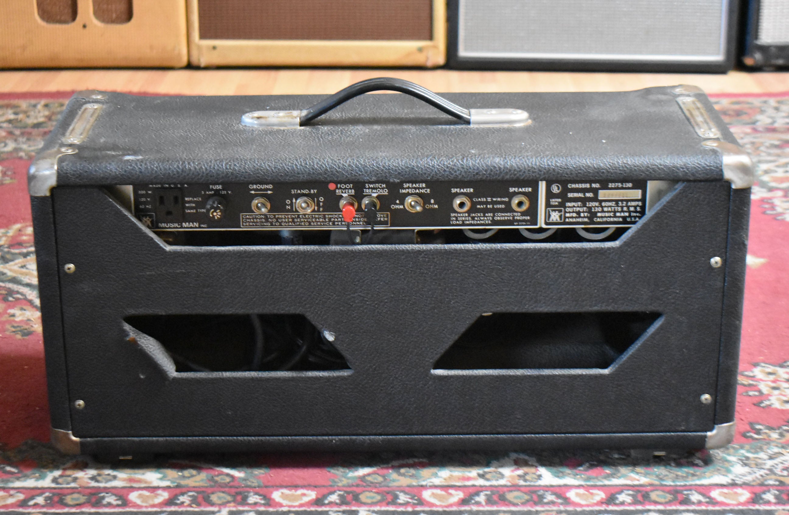 1977 Music Man HD-130 Reverb Hybrid Amp Head w/FSW – Imperial