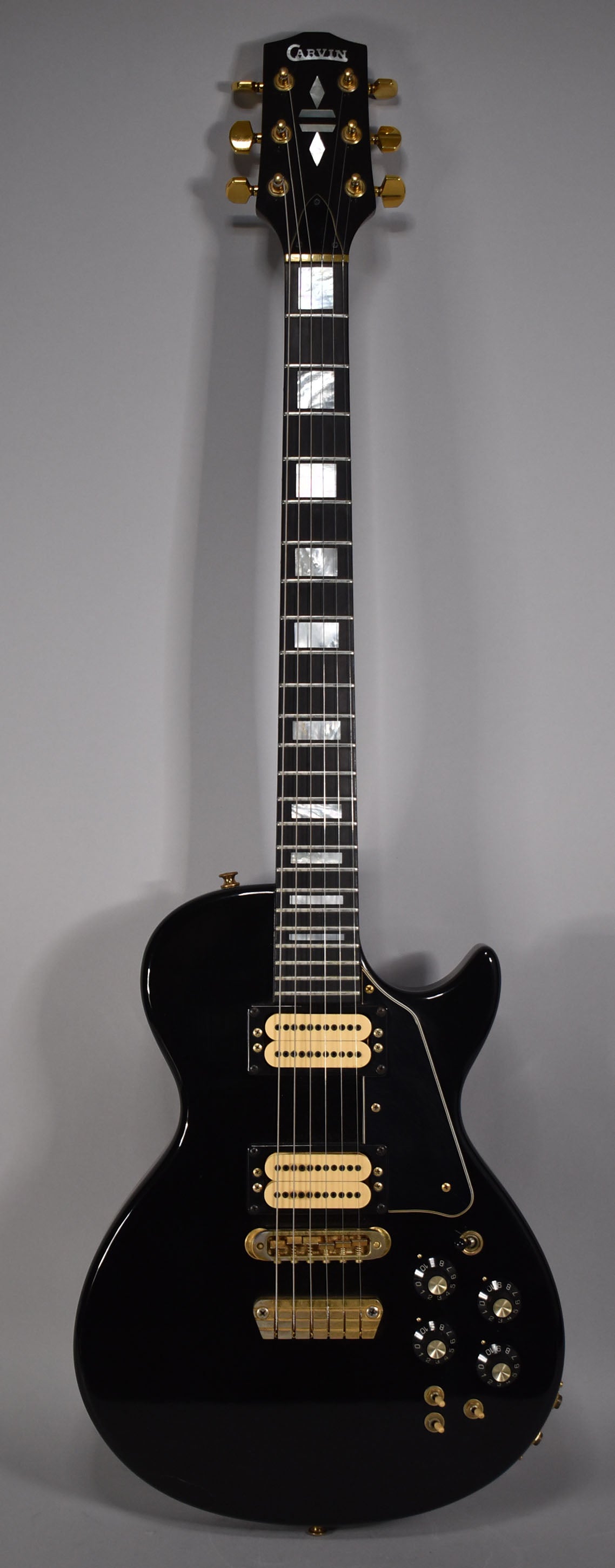c. 1982 Carvin CM-140 BG Solidbody Electric Guitar Black Finish w