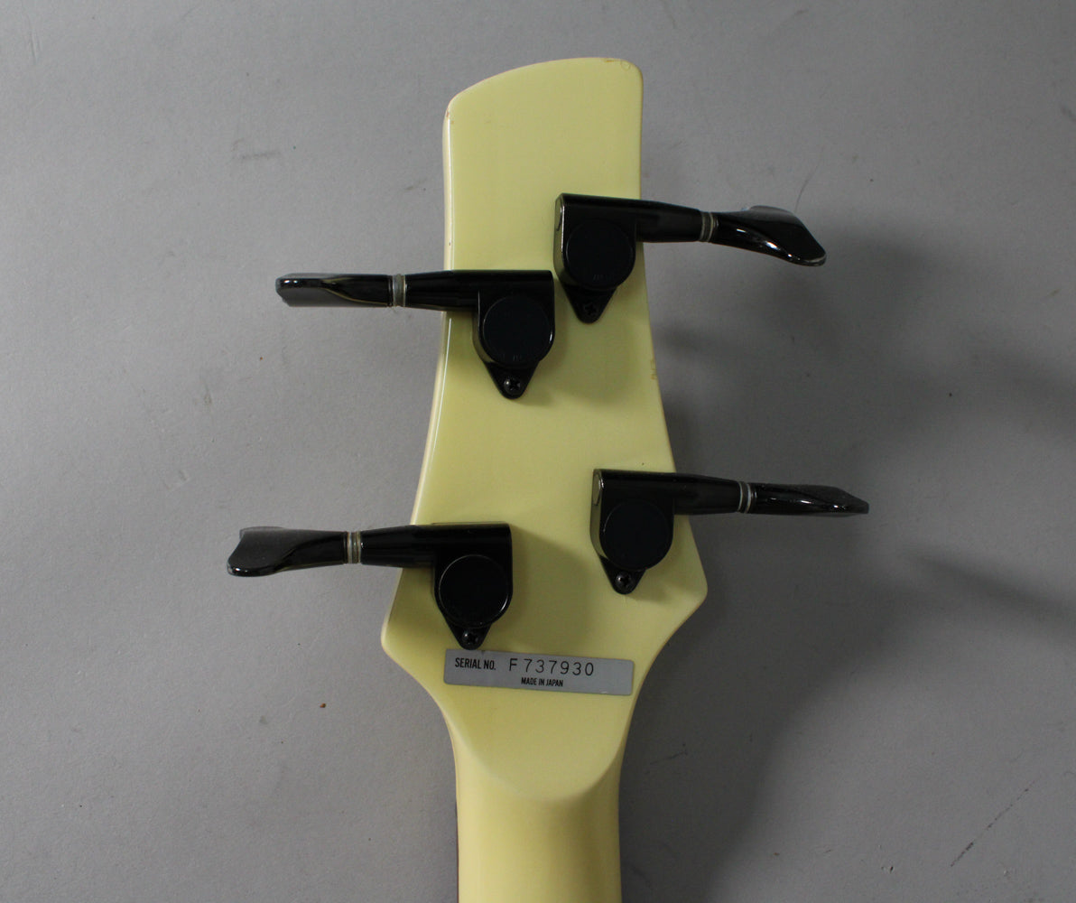 Rear of the 1987 Ibanez SR800LE headstock with four tuners, serial number F737930, and “Made in Japan.”