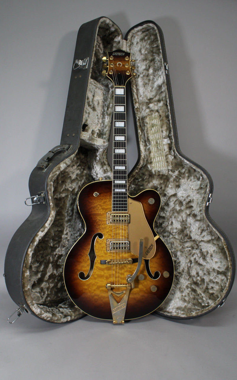 1993 Gretsch 6120-QT Quilted Sunburst Finish Rare Early Terada MIJ Filter’Trons OHSC