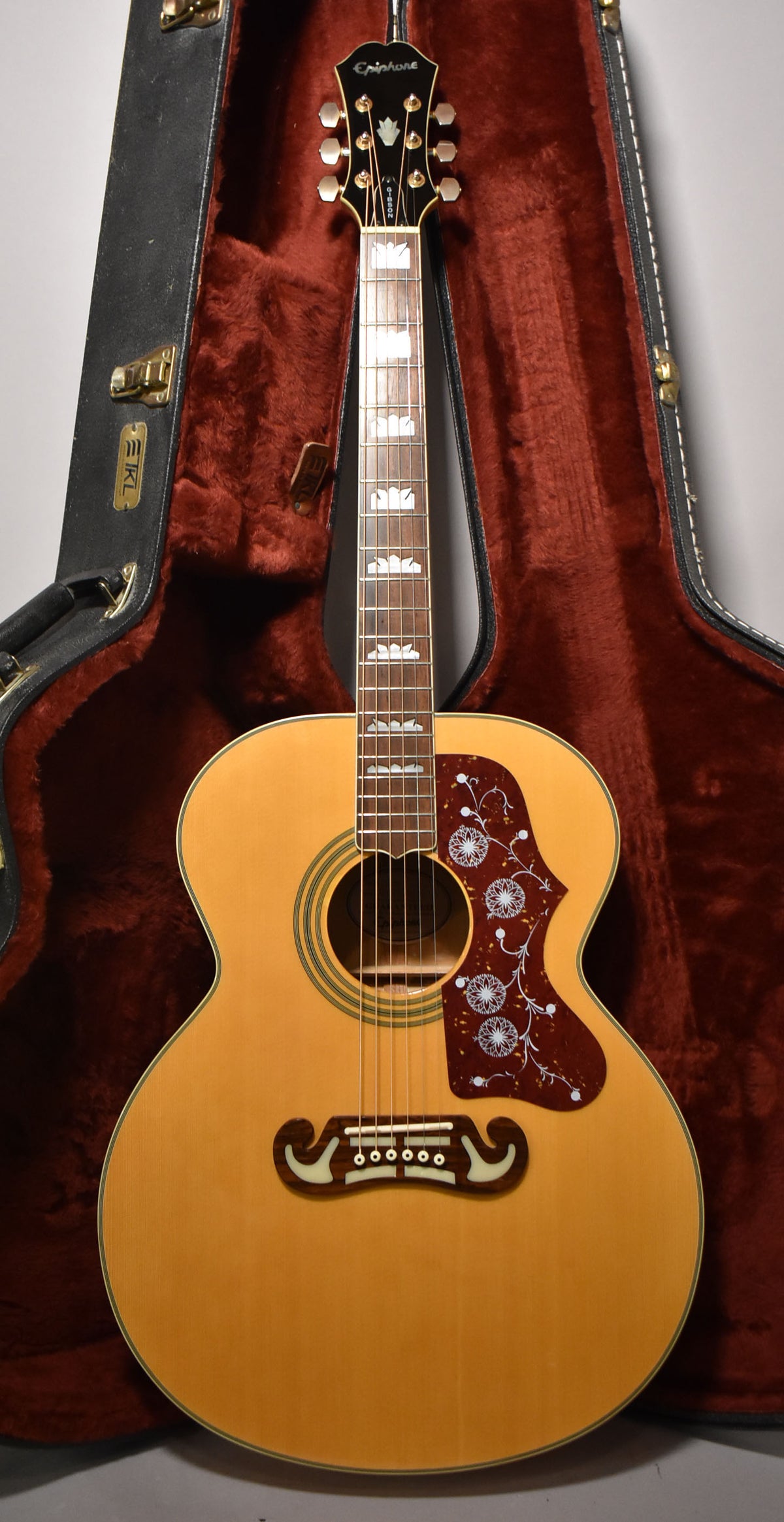 1999 Epiphone EJ-200 Jumbo Acoustic Guitar Natural Finish MIK w