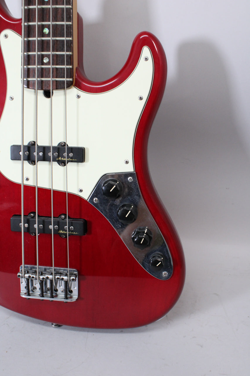 2000 Fender Deluxe Jazz Bass Crimson Red Transparent w/HSC