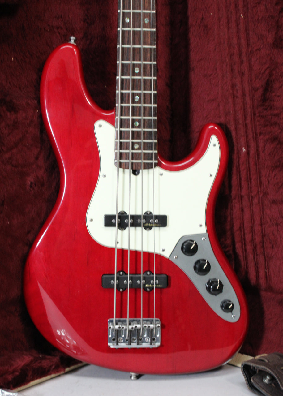 2000 Fender Deluxe Jazz Bass Crimson Red Transparent w/HSC