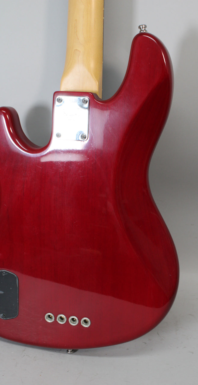 2000 Fender Deluxe Jazz Bass Crimson Red Transparent w/HSC