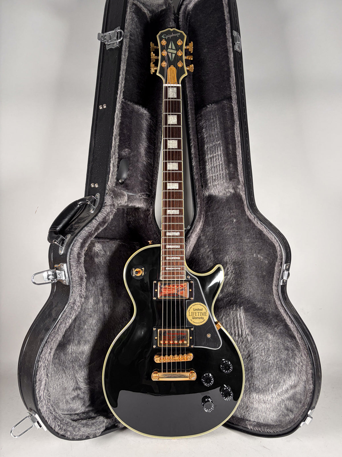 2002 Epiphone Les Paul Custom 50th Anniversary Black Beauty w/OHSC