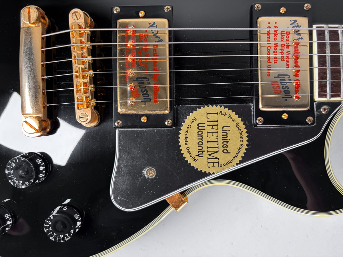 2002 Epiphone Les Paul Custom 50th Anniversary Black Beauty w/OHSC