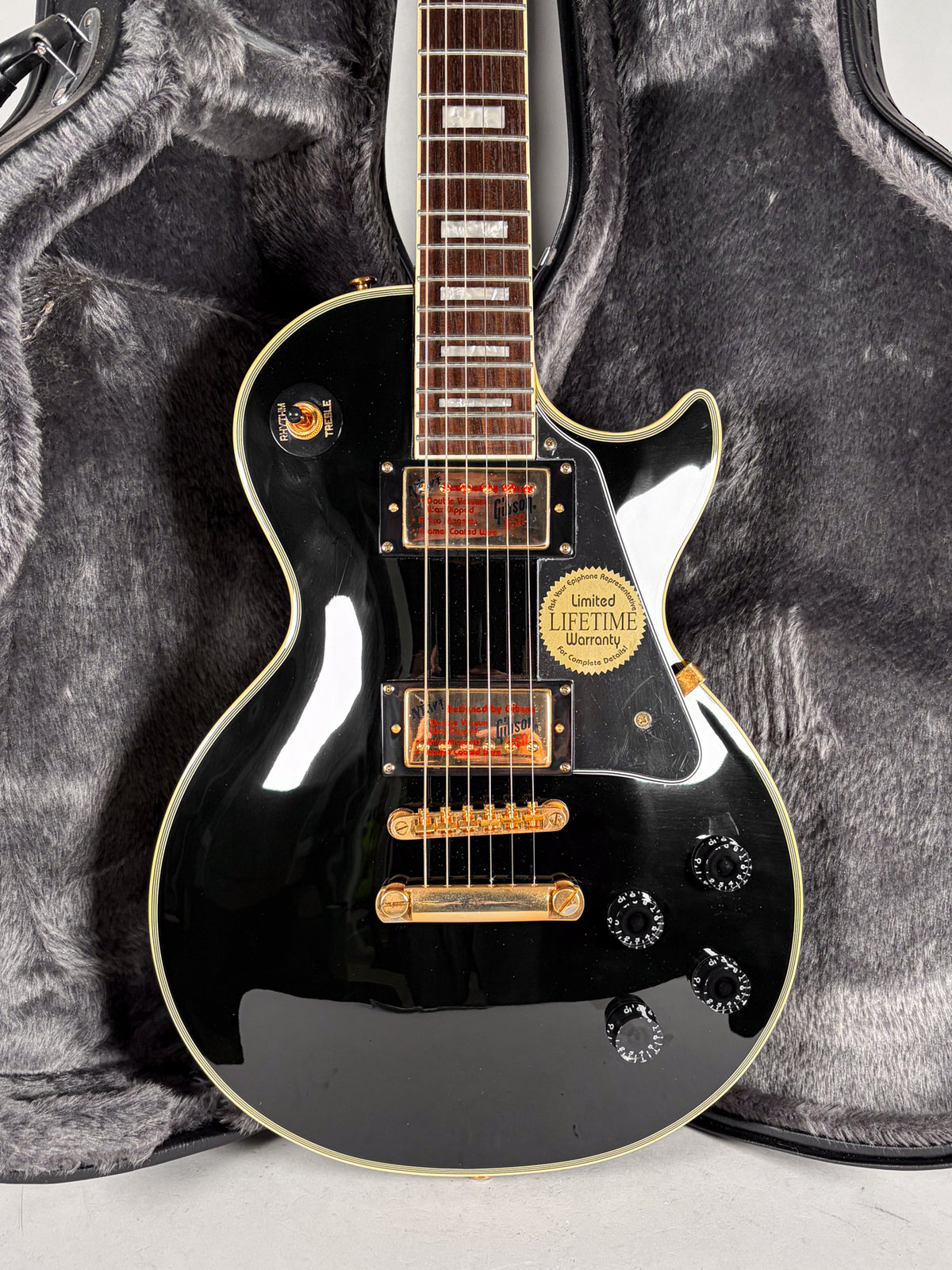 2002 Epiphone Les Paul Custom 50th Anniversary Black Beauty w/OHSC