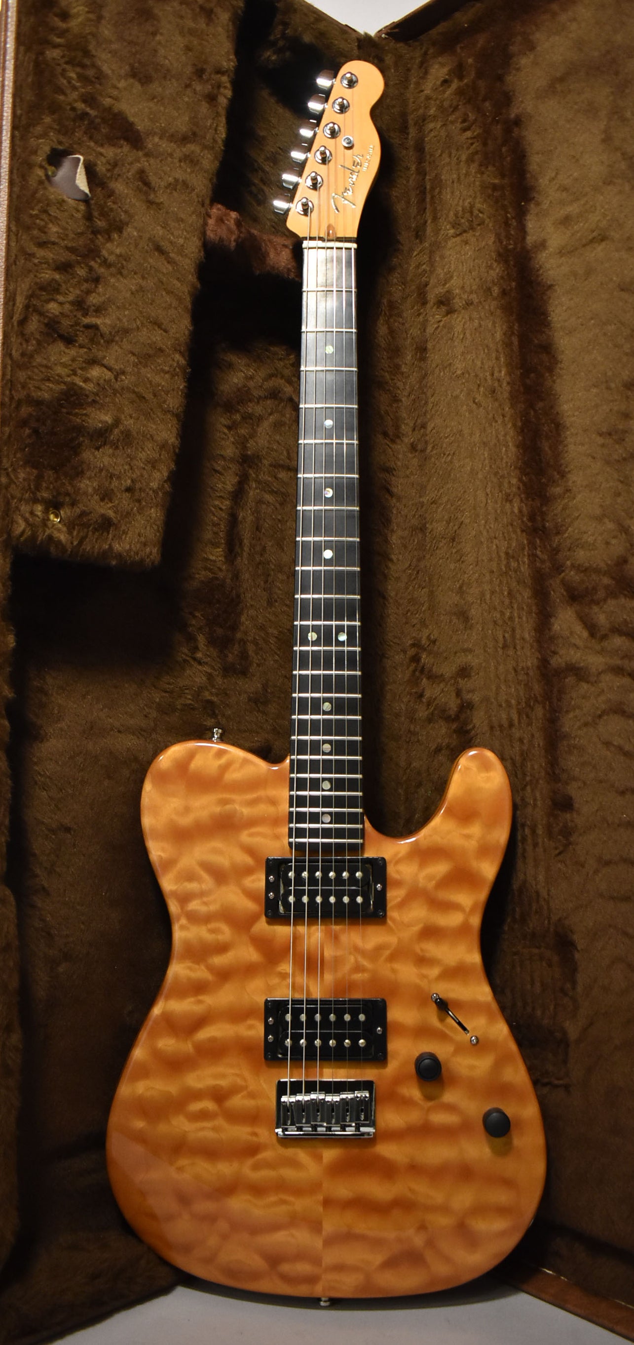 2005 Fender American Deluxe Telecaster QMT HH Amber Finish w/HSC ...