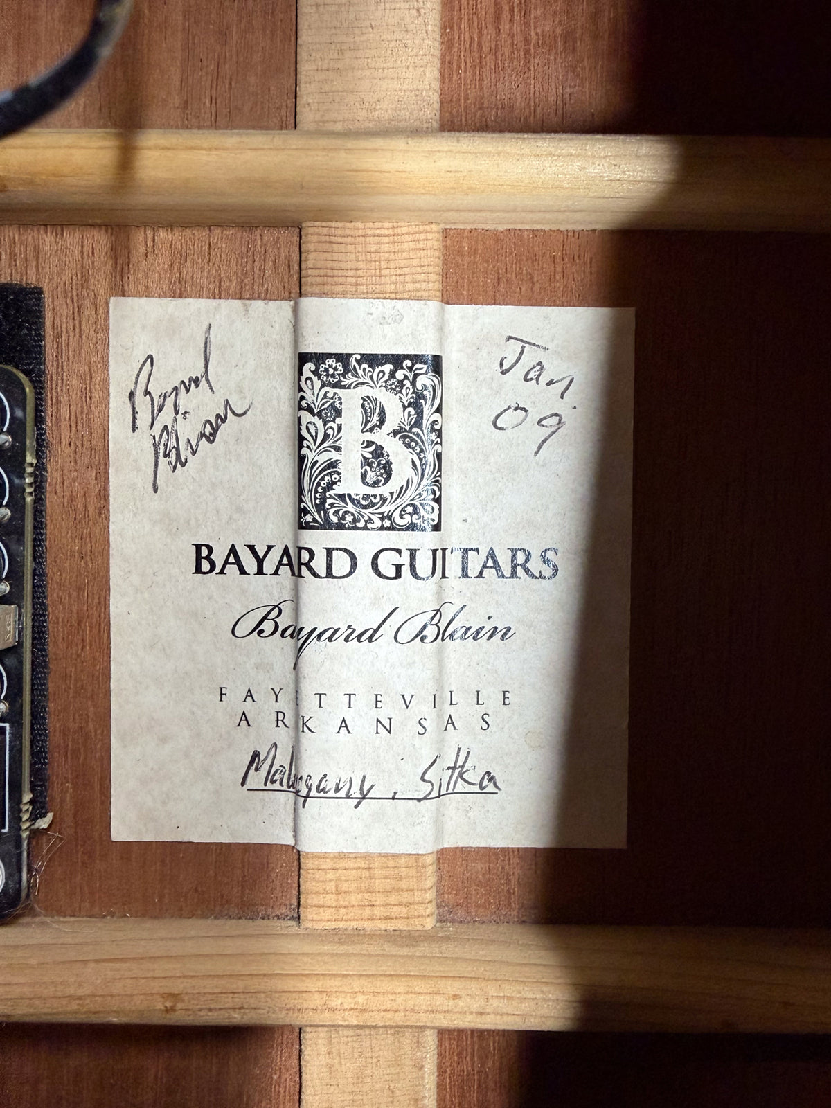 2009 Bayard Guitars Slope Shoulder Acoustic Natural Finish w/HSC