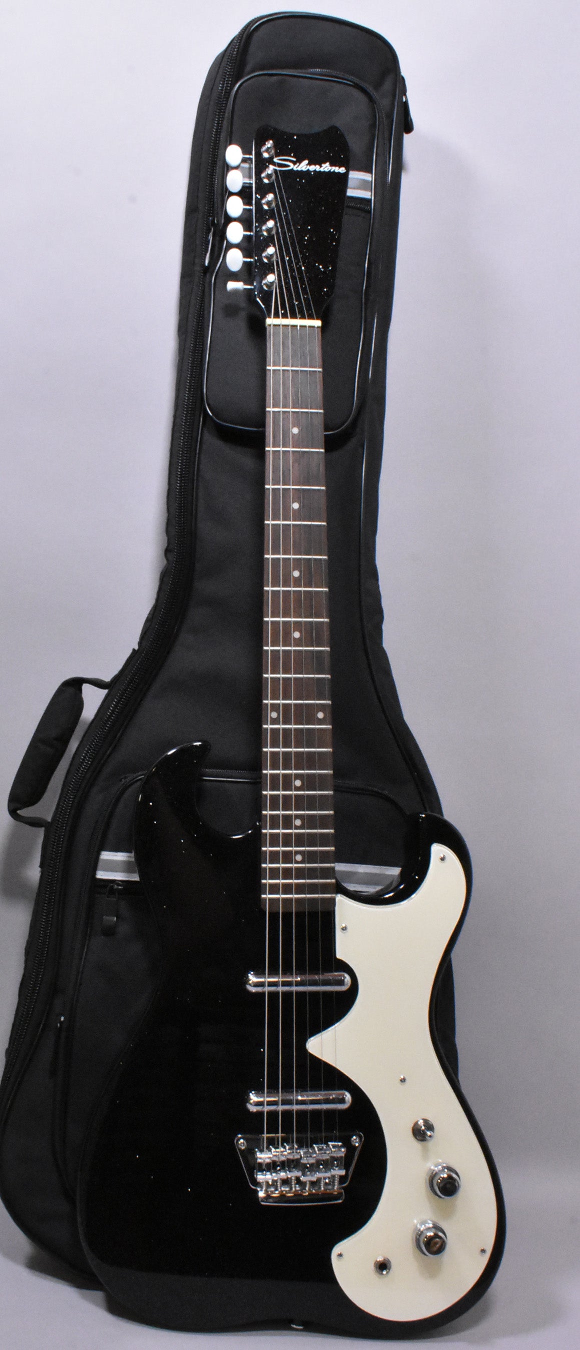 2010s Silvertone 1449 Reissue Black Silver Flake w/Gig Bag