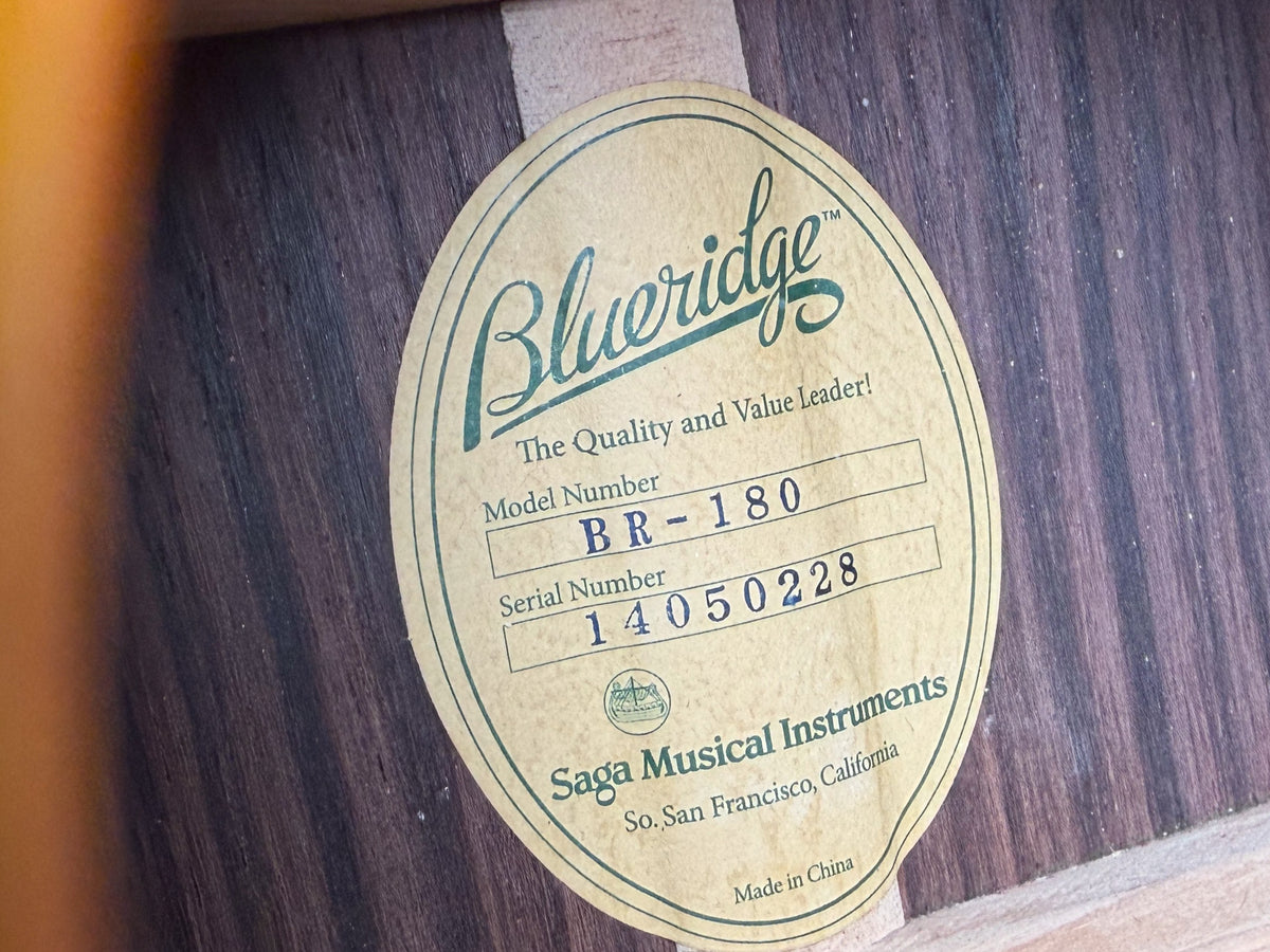 2014 Blueridge BR-180 Acoustic Guitar w/OHSC