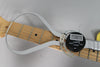 A digital fret height gauge measures the maple fretboard and frets of the guitar neck, displaying "1.70".