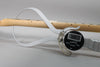 A digital caliper measures the natural wood neck of the guitar, showing a reading of 0.88.