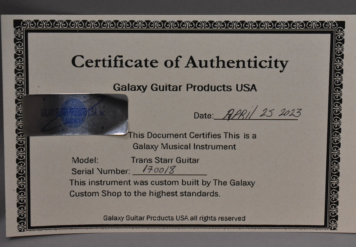 2023 Galaxy Custom Shop USA Trans Starr Gloss White w/OHSC
