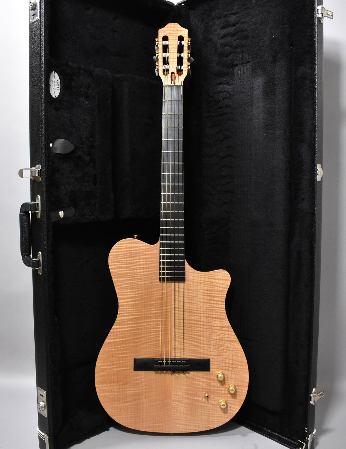 2000s Carvin NS1 Nylon-String Electric Guitar Natural Flame Maple w/OHSC