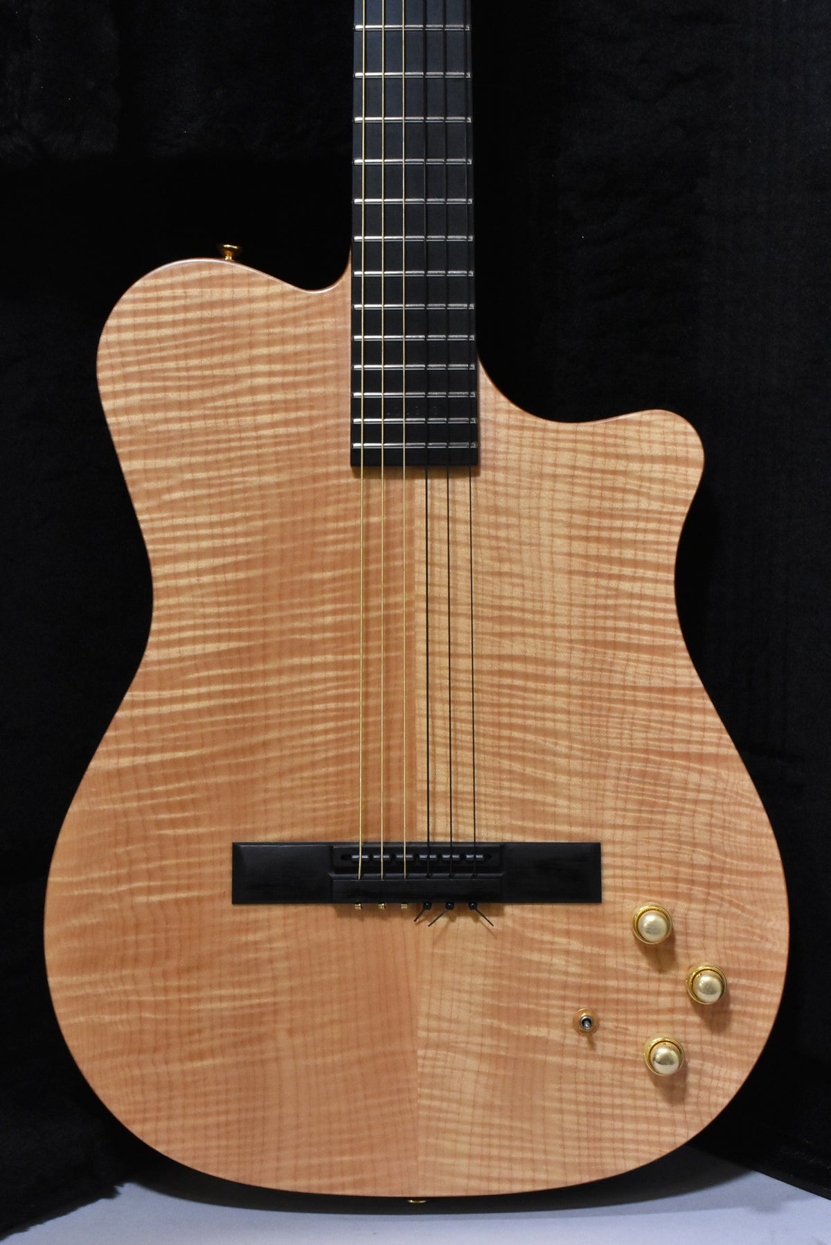 2000s Carvin NS1 Nylon-String Electric Guitar Natural Flame Maple w/OHSC