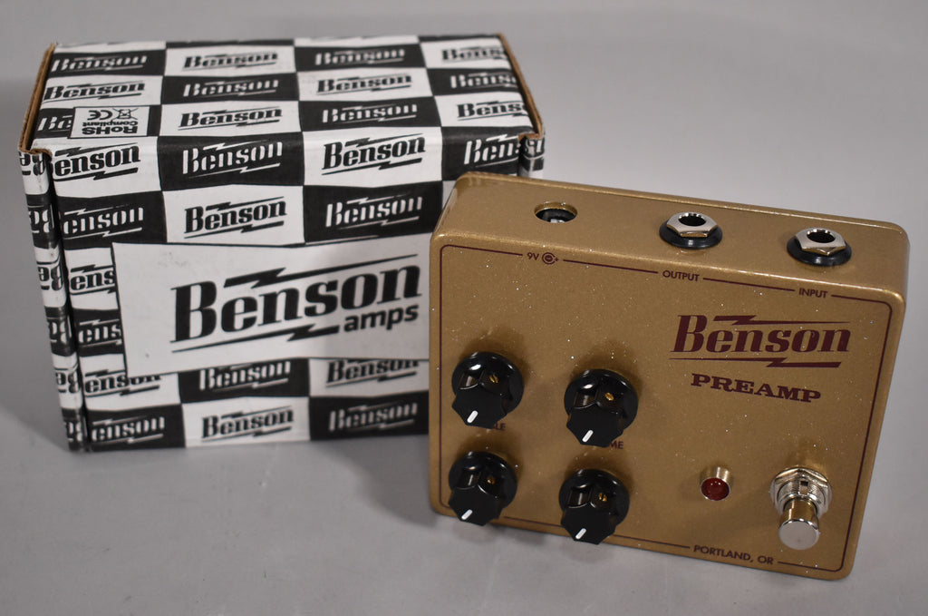 Benson Amps Preamp Effect Pedal Gold Finish w/Box