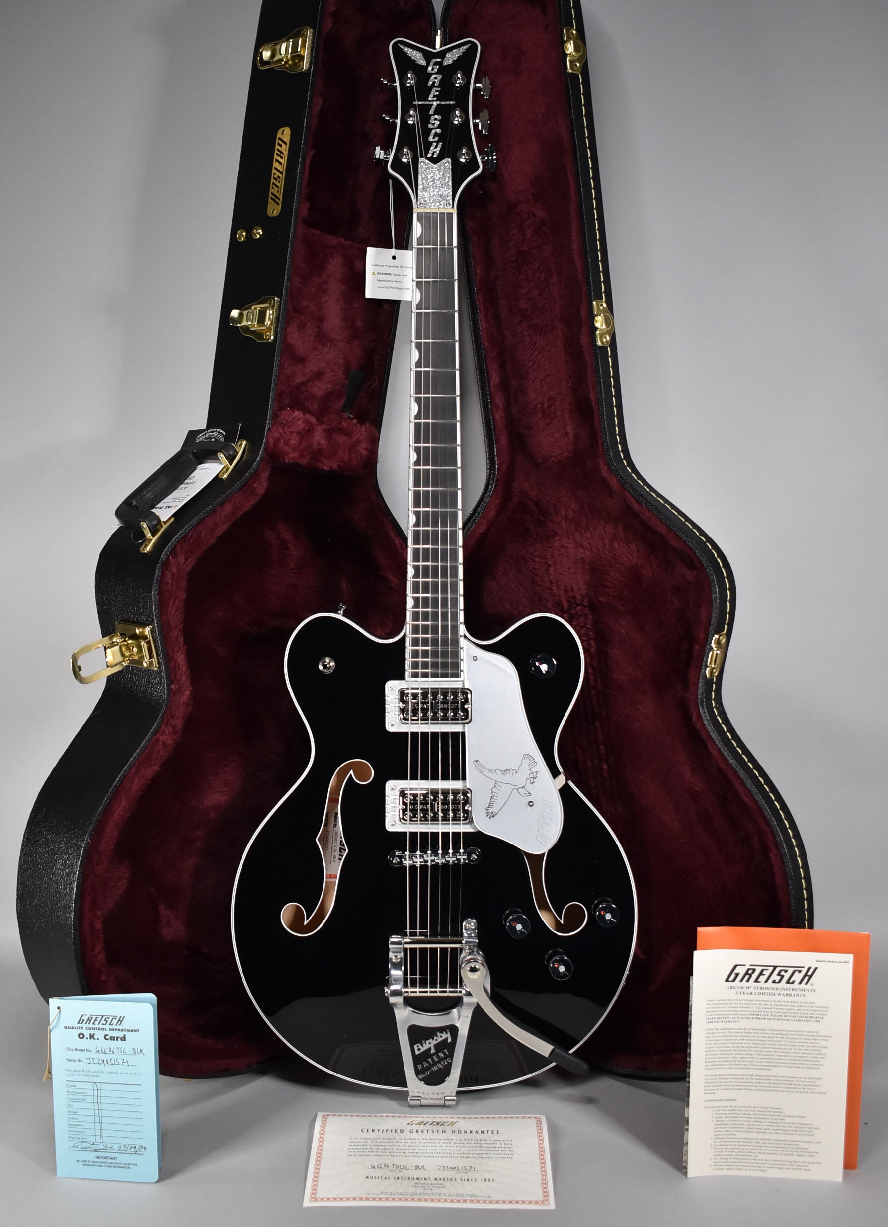 2024 Gretsch G6636TSL Players Edition Silver Falcon Black w/OHSC