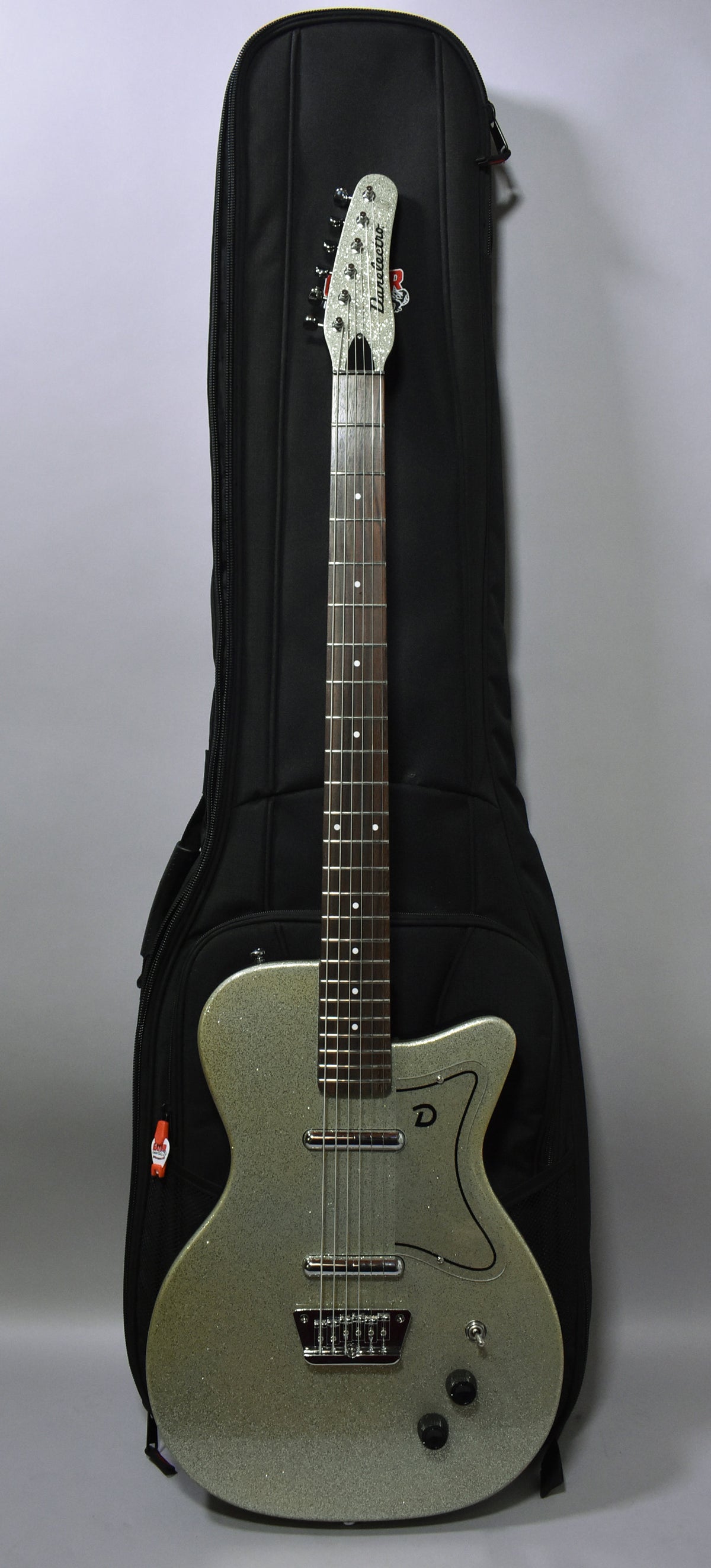 2004 Danelectro 56 Baritone Guitar Silver Metal Flake w/Gig Bag