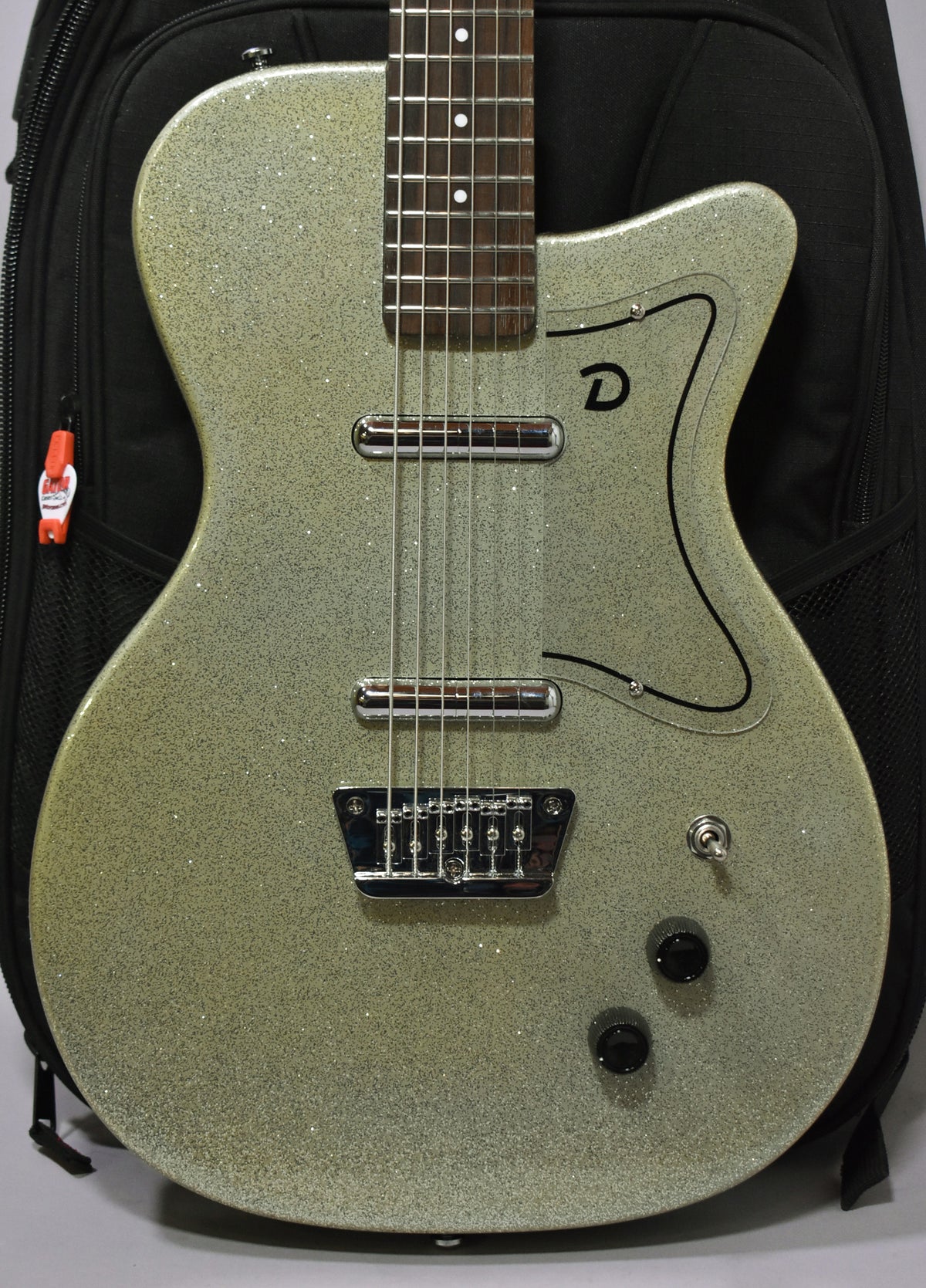 2004 Danelectro 56 Baritone Guitar Silver Metal Flake w/Gig Bag