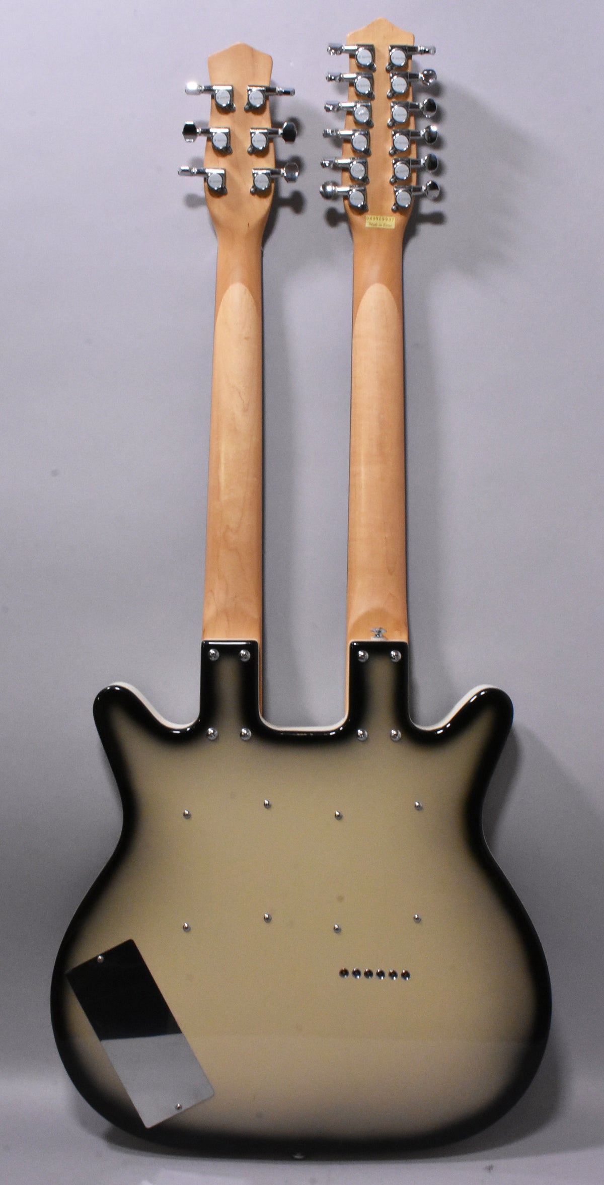 2004 Danelectro 6/12 Double Neck Electric Guitar Black Burst MIK w/Gig Bag