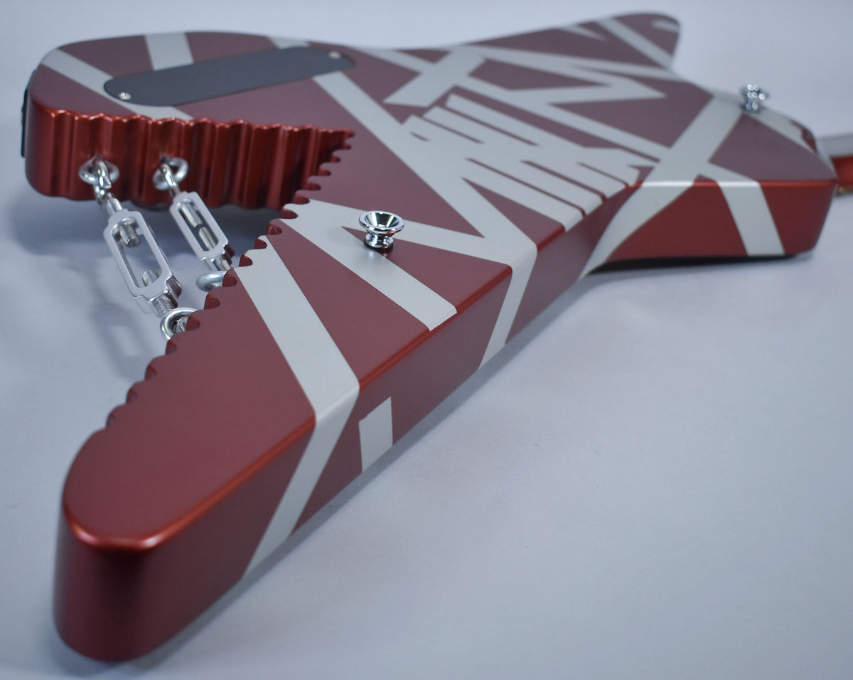 2022 EVH Striped Series Shark Burgundy/Silver Stripes w/OSSC
