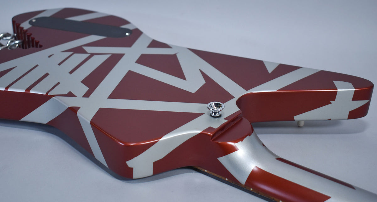 2022 EVH Striped Series Shark Burgundy/Silver Stripes w/OSSC
