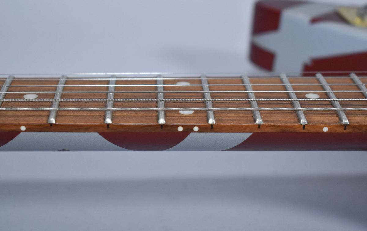 2022 EVH Striped Series Shark Burgundy/Silver Stripes w/OSSC