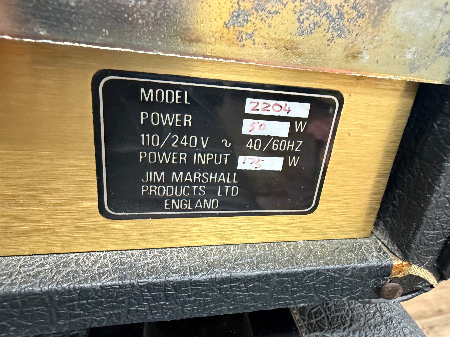 1986 Marshall JCM 800 Lead Series Model 2204 50w Head