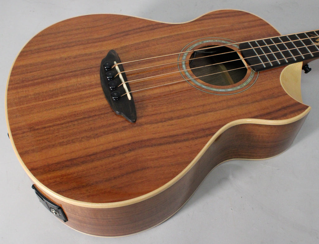 Mauloa MB-3604 Koa Acoustic-Electric Mini Bass w/ Gig Bag