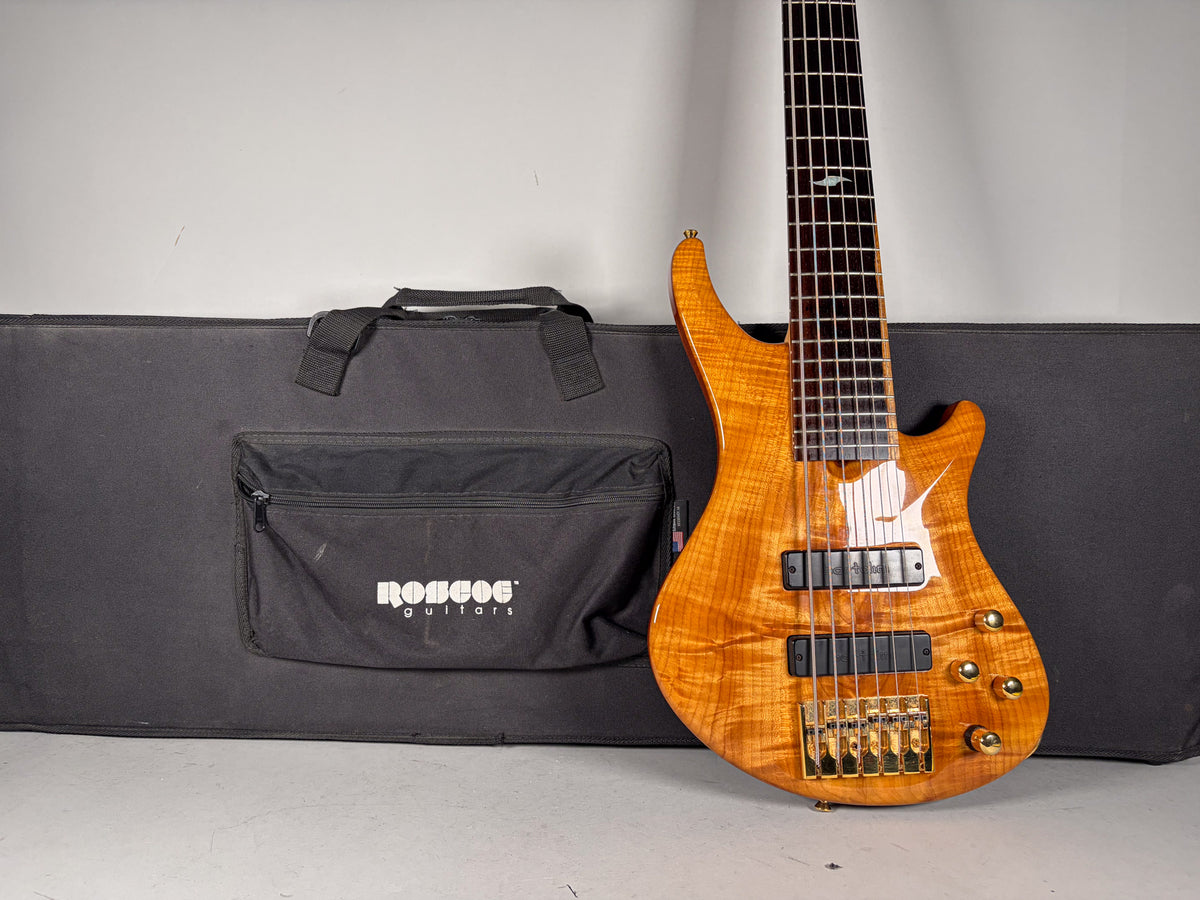 Roscoe SKB 6-String Bass Natural Finish w/OSSC