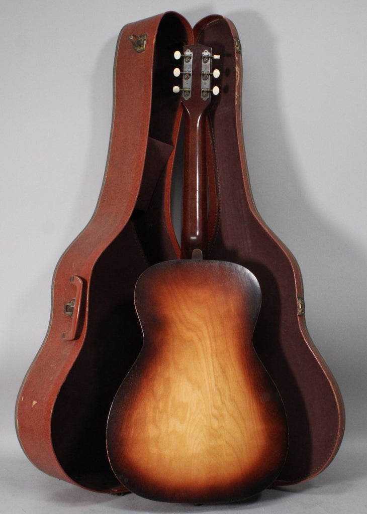 1950s Silvertone 605 Parlor Sunburst Acoustic Guitar w/OHSC