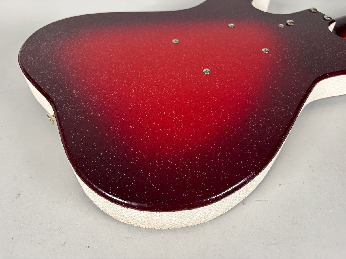 Circa 1960 's Silvertone Model 1457 Guitar And Amplifier "Amp In Case" Red Sparkle