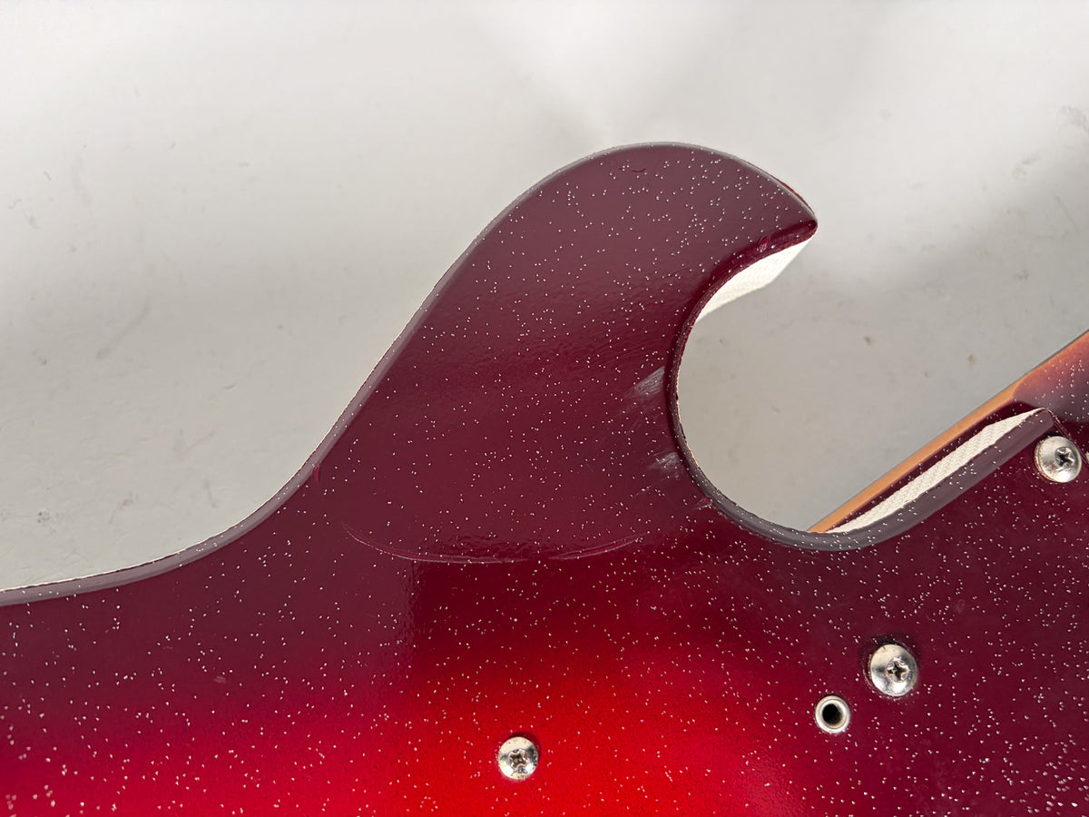 Circa 1960 's Silvertone Model 1457 Guitar And Amplifier "Amp In Case" Red Sparkle