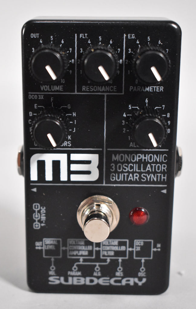 Subdecay M3 Monophonic 3 Oscillator Guitar Synth Pedal