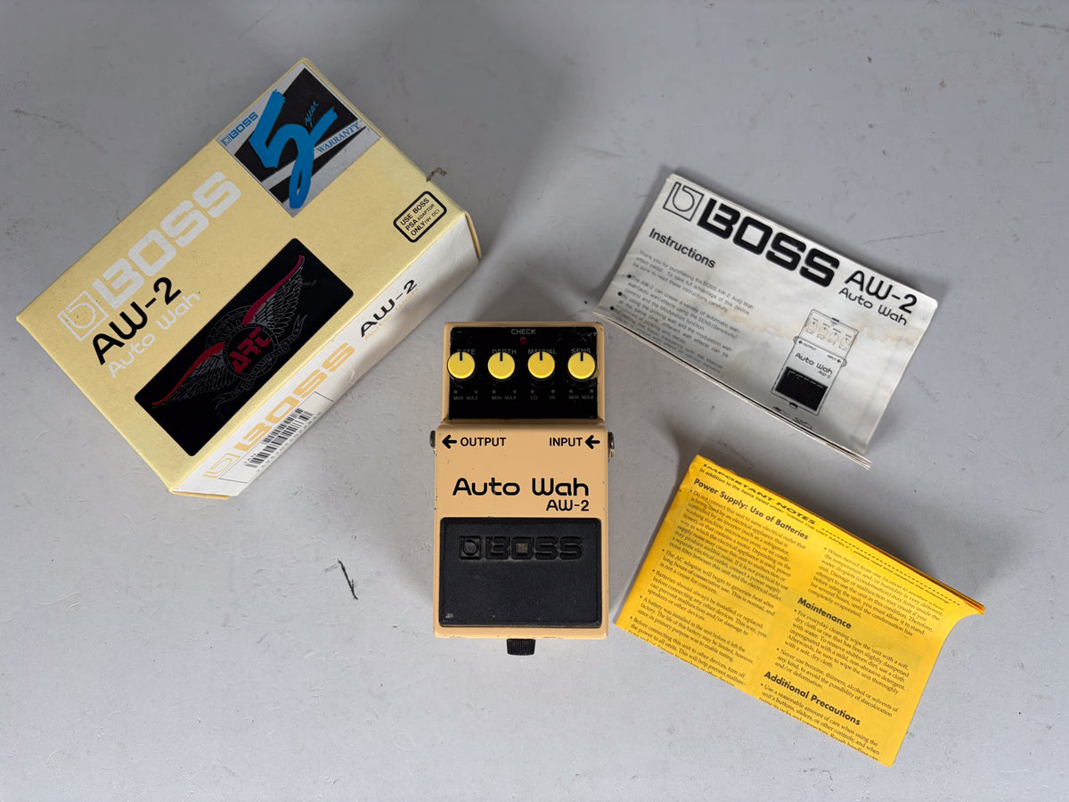 1994 Boss AW-2 Auto Wah Silver Label MIT Effect Pedal w/Box