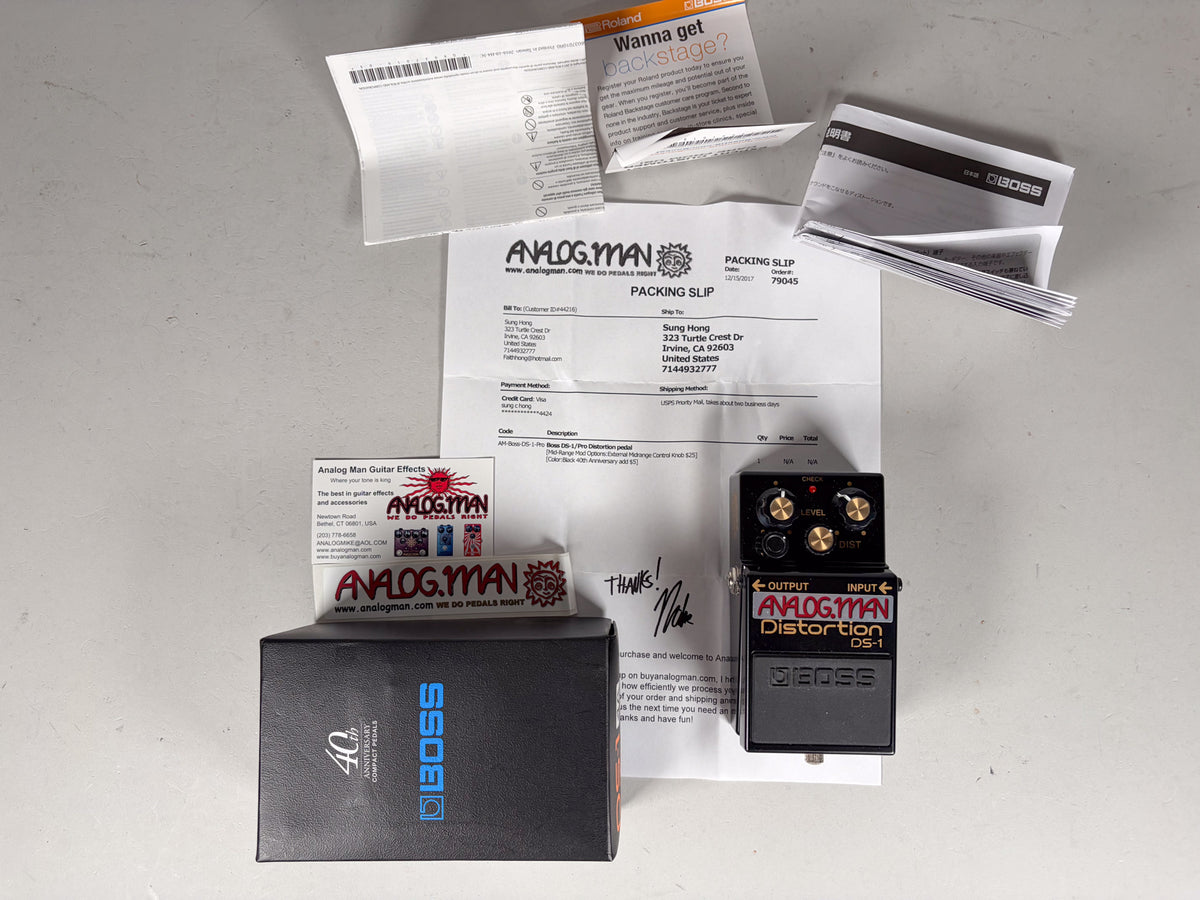 Boss DS-1 40th Anniversary Analogman Modded Distortion w/Box