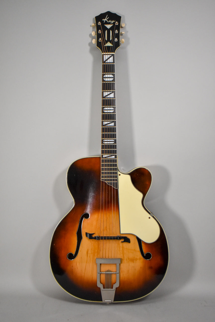 Circa 1955 Kay K-21 Sunburst Finish Vintage Archtop Guitar w/HSC